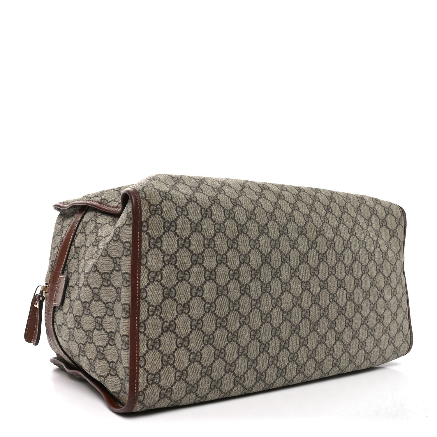 Gucci GG Plus Monogram Large Signature Web Loop Carry On Duffle Bag Beige Ebony 3 of 9