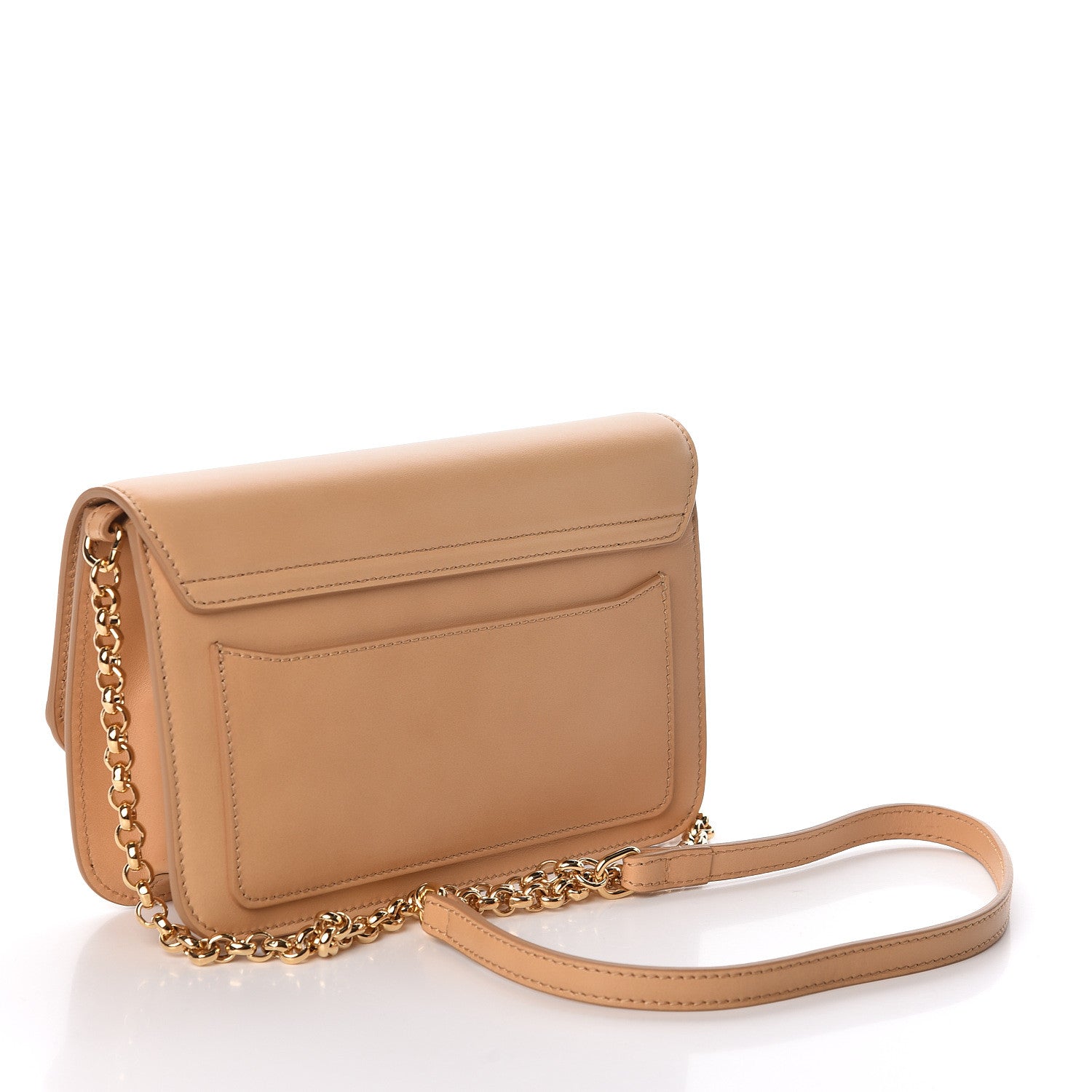 Chloe Calfskin Suede C Clutch With Chain Bleached Brown 3 of 10