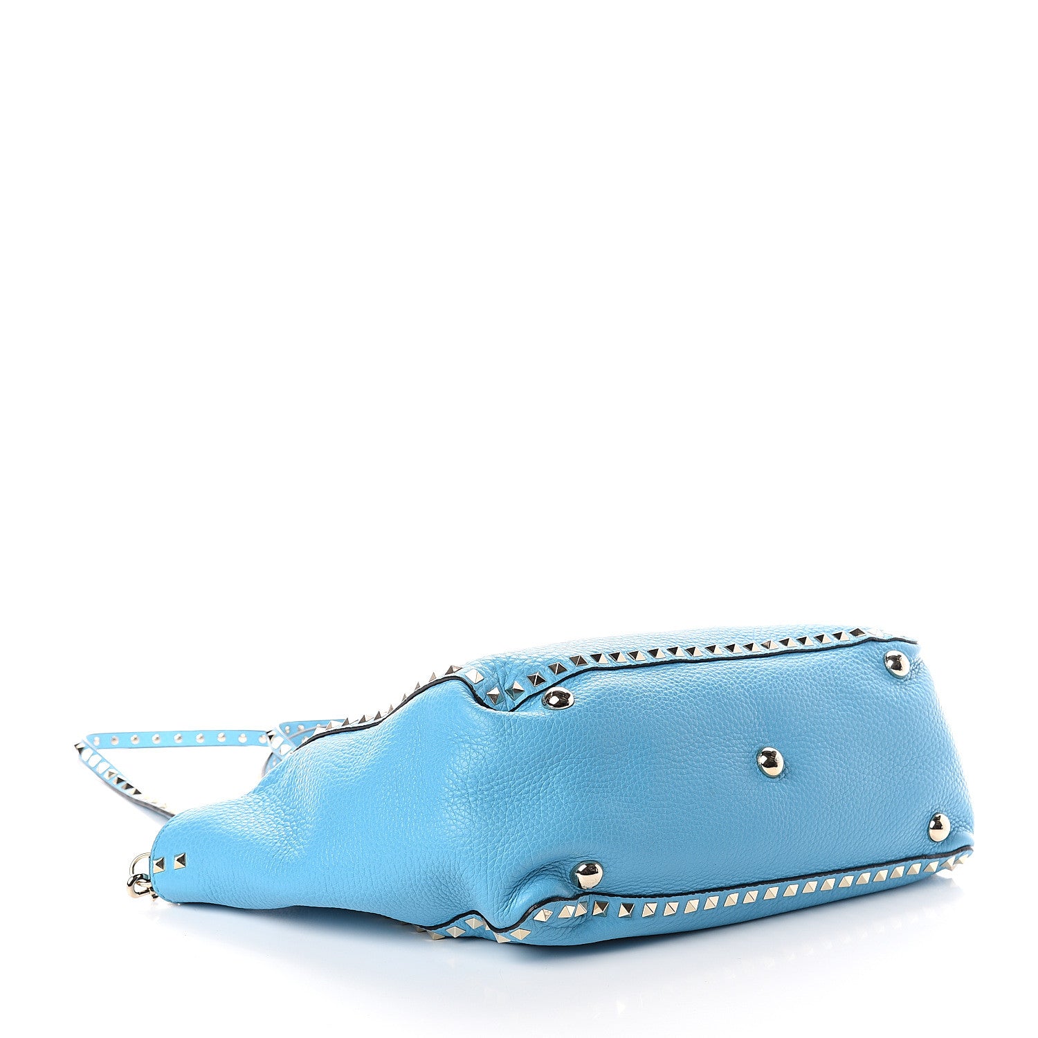 Valentino Garavani Pebbled Calfskin Medium Rockstud Tote Parrot 3 of 8