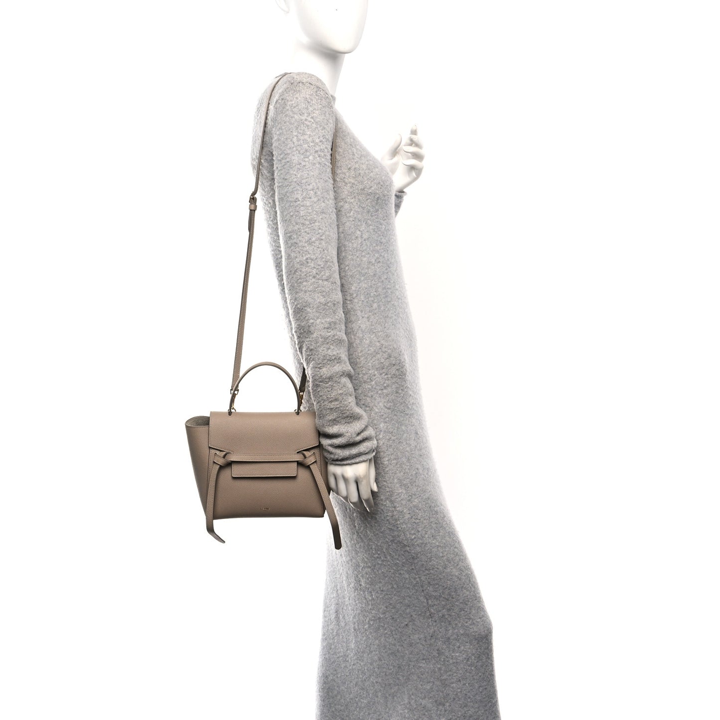 Grained Calfskin Nano Belt Bag Light Taupe