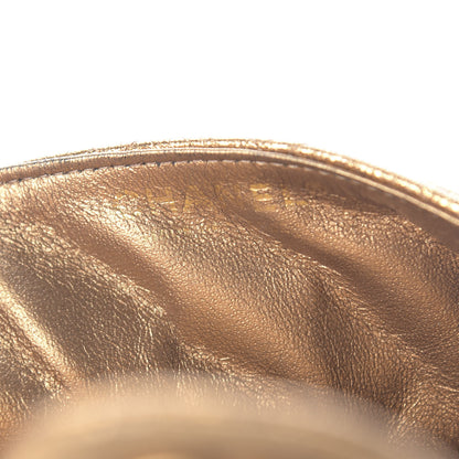 Chanel Metallic Crackled Calfskin Quilted East West Flap Dark Gold 8 of 11