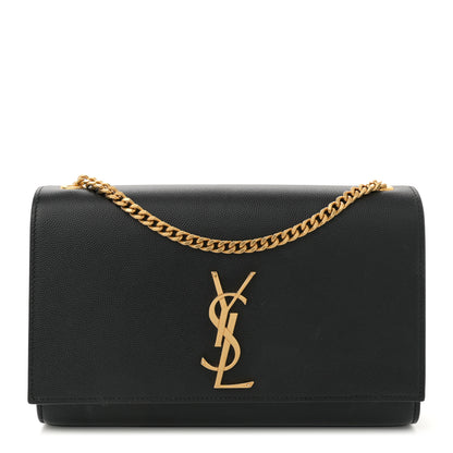 Saint Laurent Grain De Poudre Medium Classic Monogram Kate Satchel Black 1 of 10