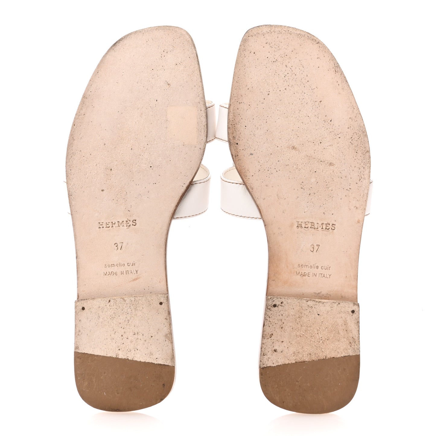 Box Calfskin Oran Sandals 37 White