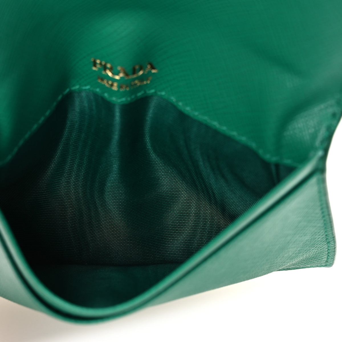 Prada Saffiano Triangle Card Holder Wallet Mango 5 of 7