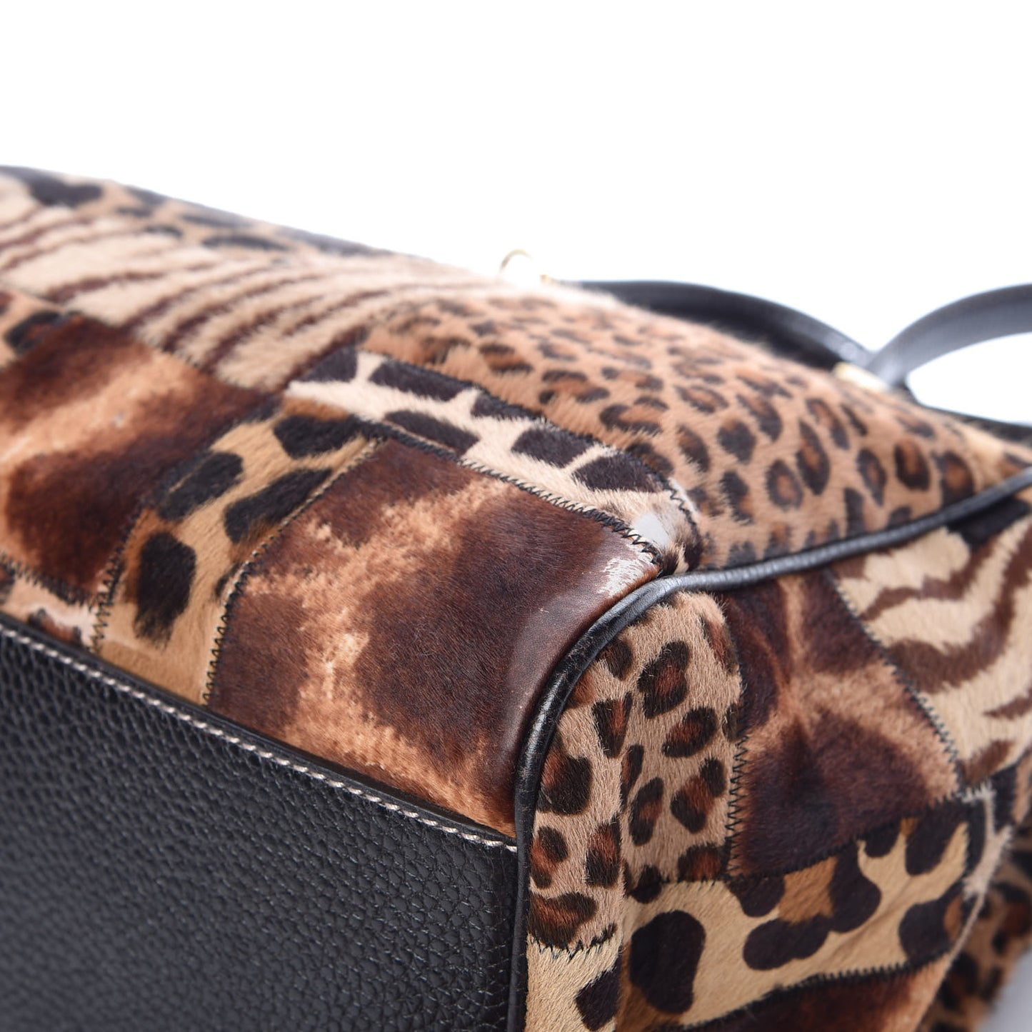 Calf Hair Animal Print Patchwork Large Miss Sicily Shopper Tote
