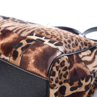 Dolce & Gabbana Calf Hair Animal Print Patchwork Large Miss Sicily Shopper Tote 10 of 10