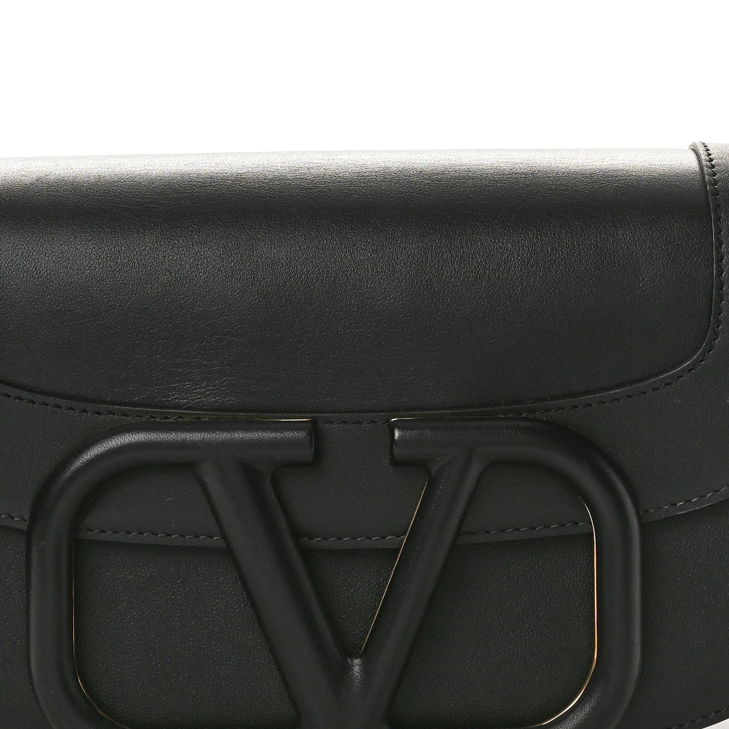 Calfskin Monochrome Medium Supervee Crossbody Bag Black