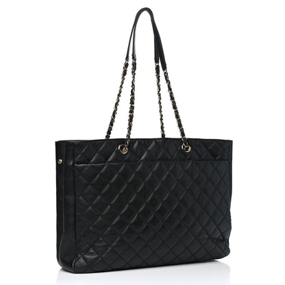 Chanel Calfskin Quilted Large CC Shopping Tote Black 2 of 9