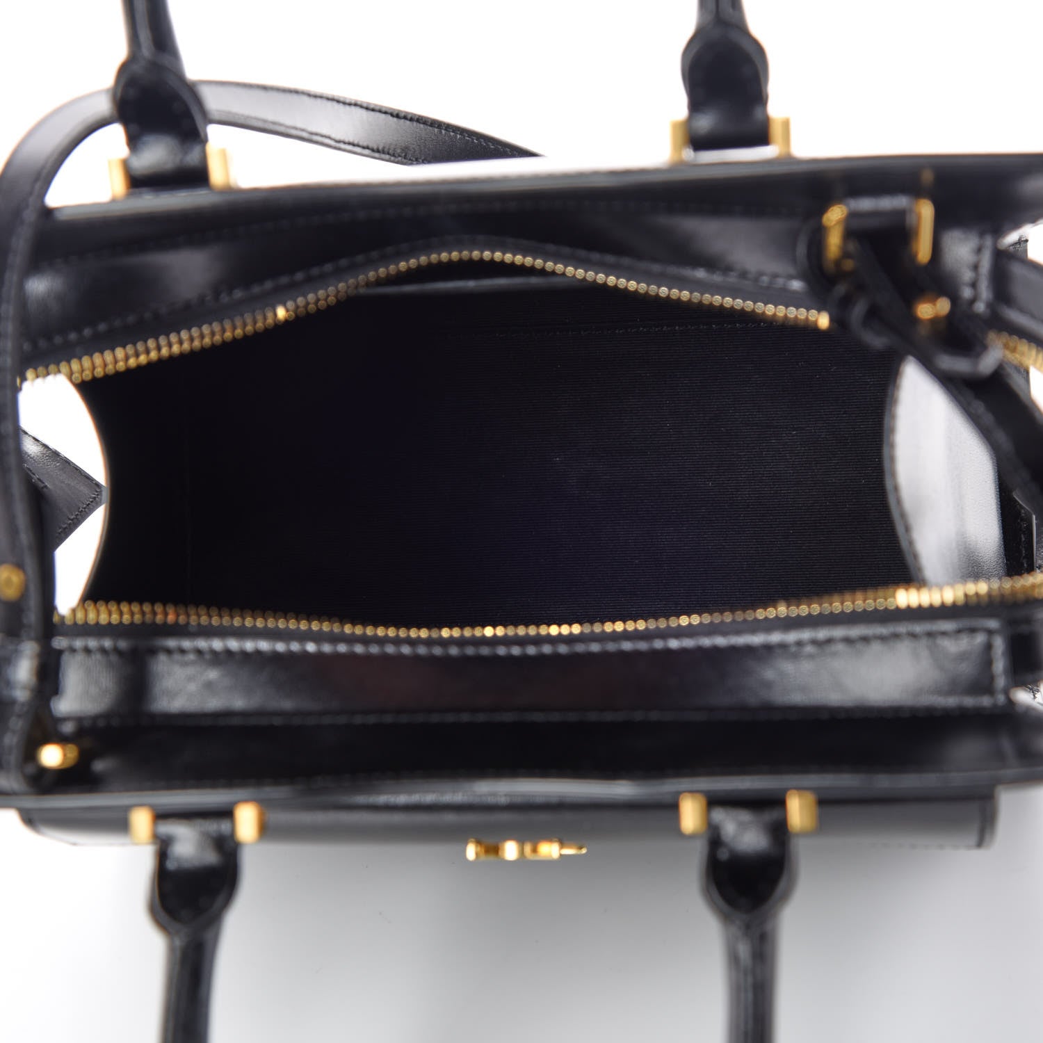 Saint Laurent Shiny Calfskin Small Uptown Tote Black 7 of 9
