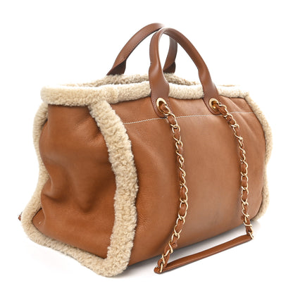 Chanel Lambskin Shearling Medium Deauville Tote Brown 4 of 11