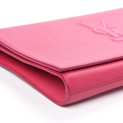 Saint Laurent Calfskin Monogram Large Belle De Jour Clutch Lipstick Fuchsia 7 of 11