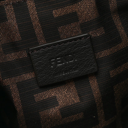 Fendi Fabric Jacquard FF 1974 Medium Trapezoid Beauty Pouch Tobacco Moro Black 6 of 7