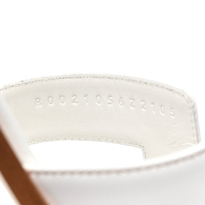 Hermes Box Calfskin Oran Sandals 38.5 White 8 of 8