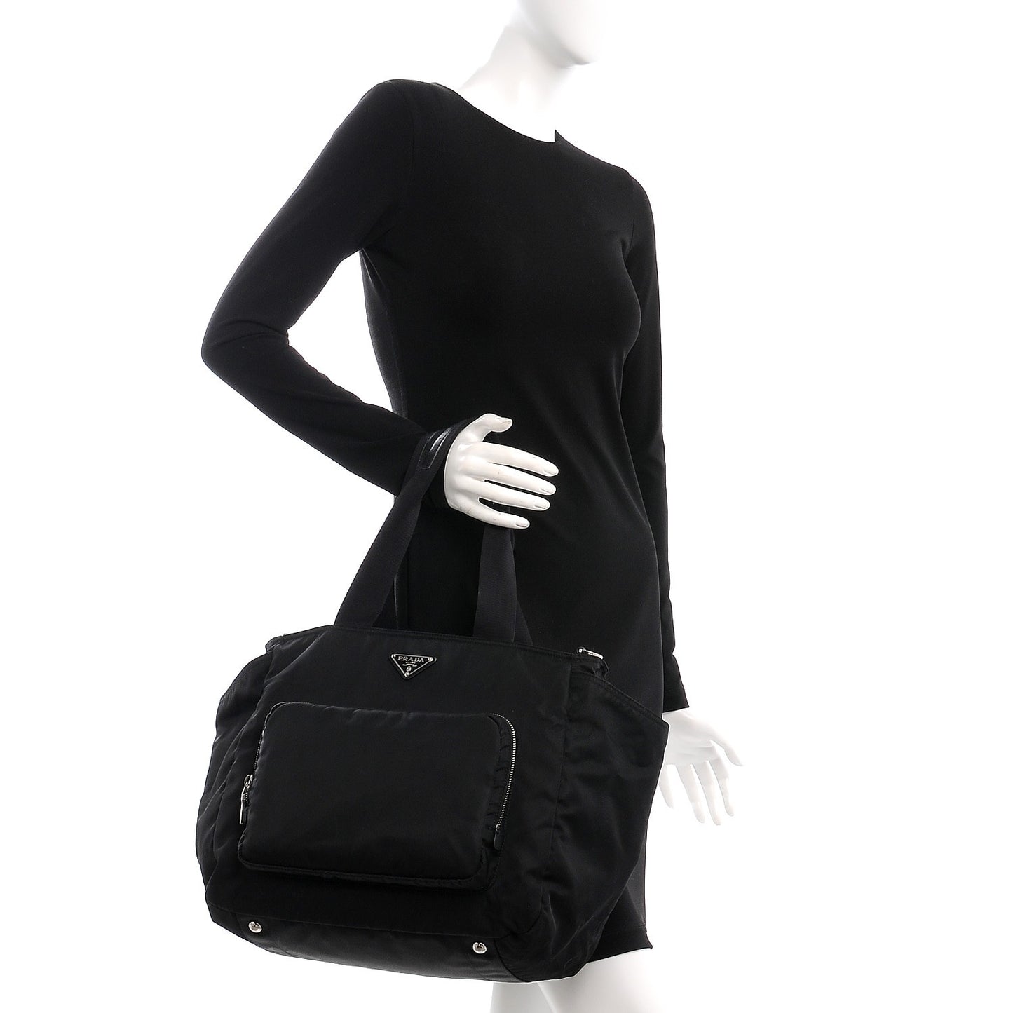 Tessuto Nylon Saffiano Diaper Bag Nero Black