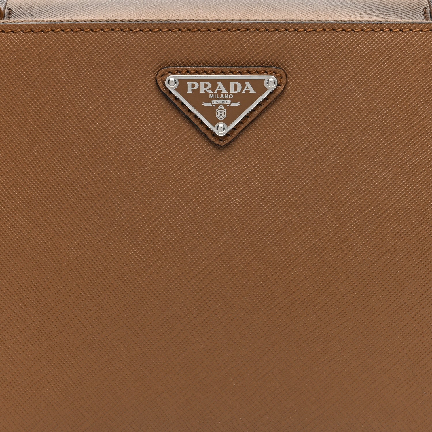 Prada Saffiano Travel Medium Brique Crossbody Bag Cannella 7 of 9