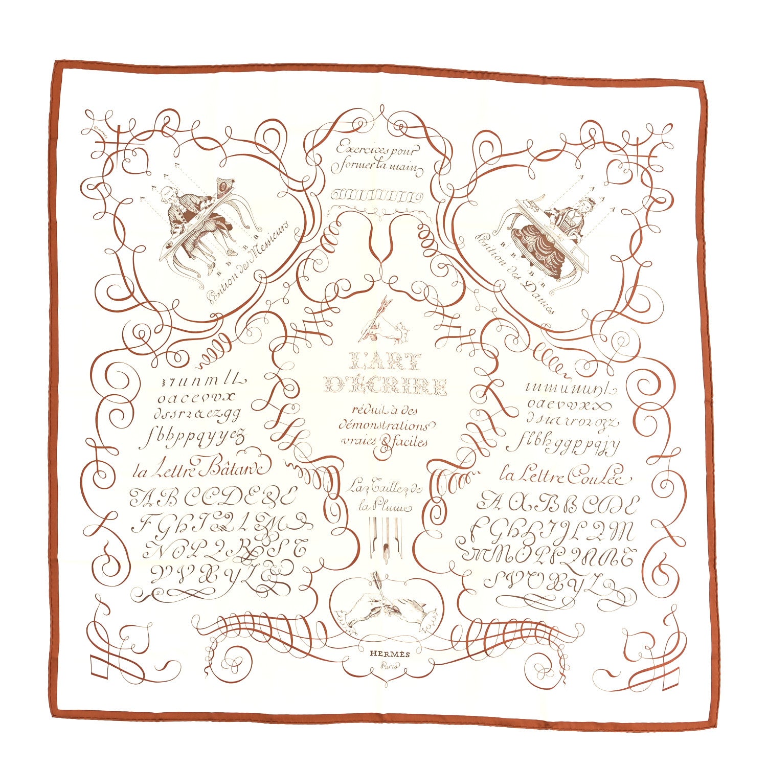 Hermes Silk L'Art D'Ecrire Scarf 90 1 of 3