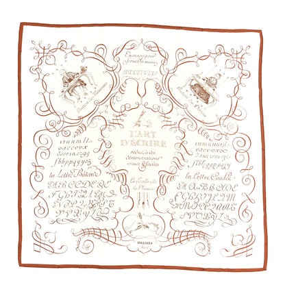 Hermes Silk L'Art D'Ecrire Scarf 90 1 of 3