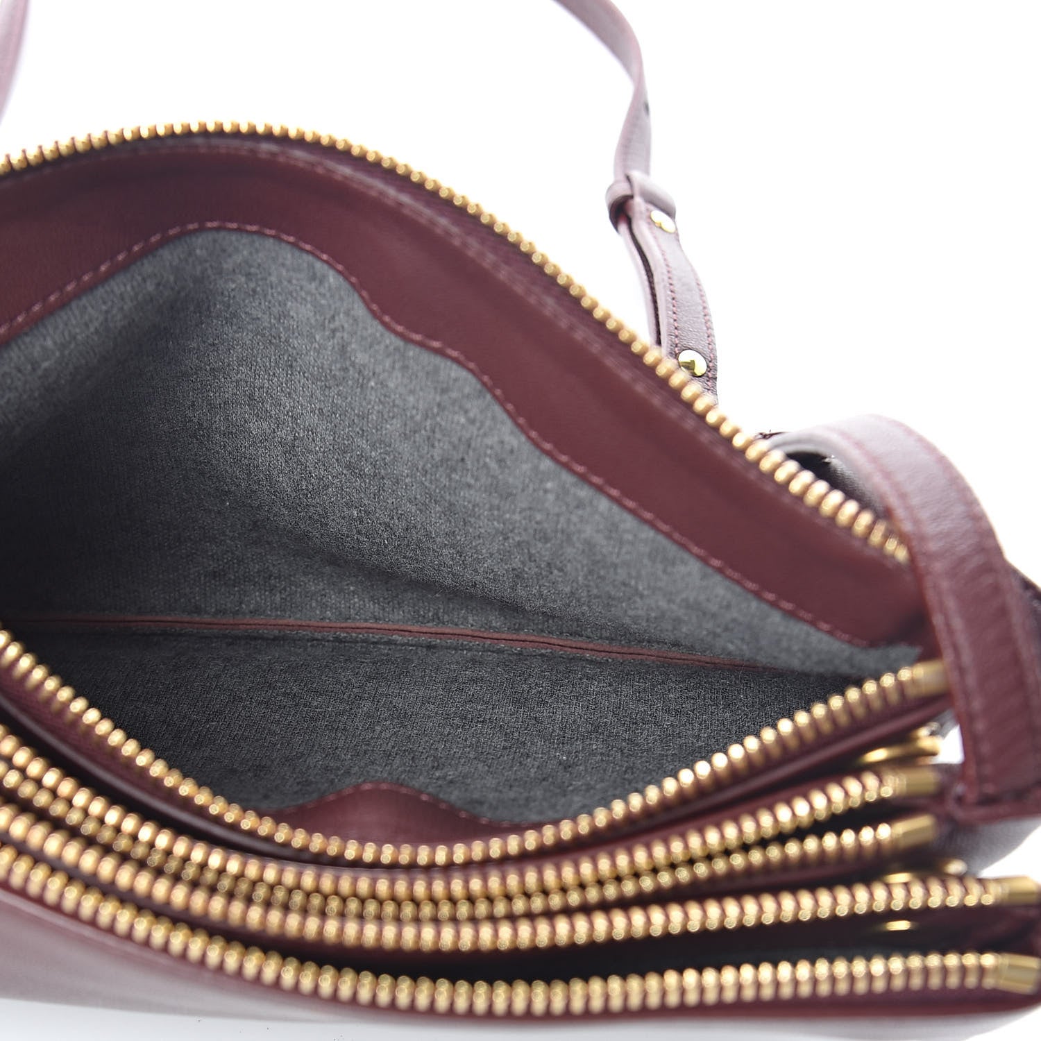 Celine Lambskin Small Trio Crossbody Bag Burgundy 6 of 18