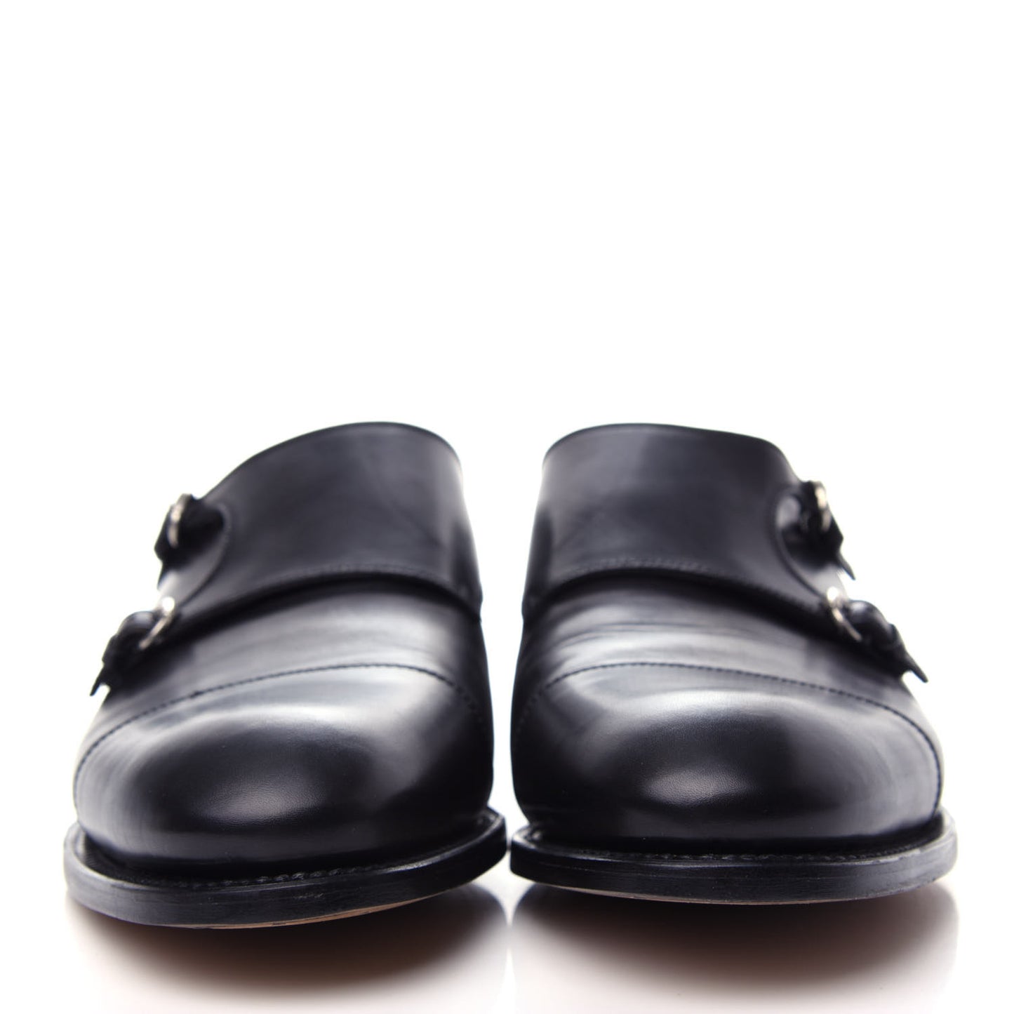 Calfskin Mens Buckle Loafer 9 Black