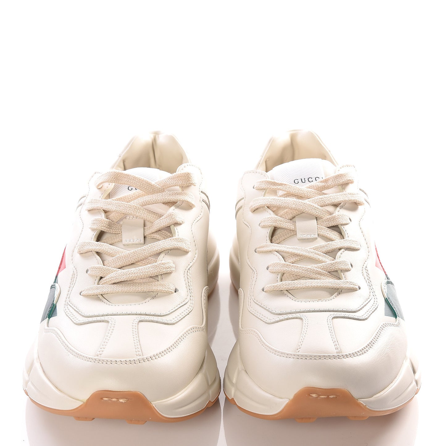 Calfskin Web Printed Mens Rhyton Sneakers 8 Mystic White