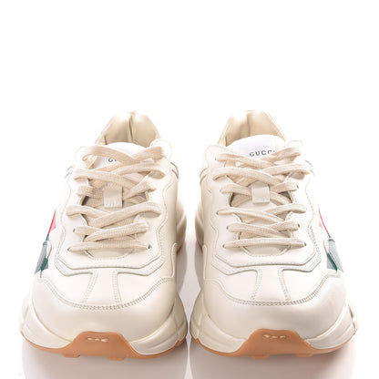 Gucci Calfskin Web Printed Mens Rhyton Sneakers 8 Mystic White 3 of 14