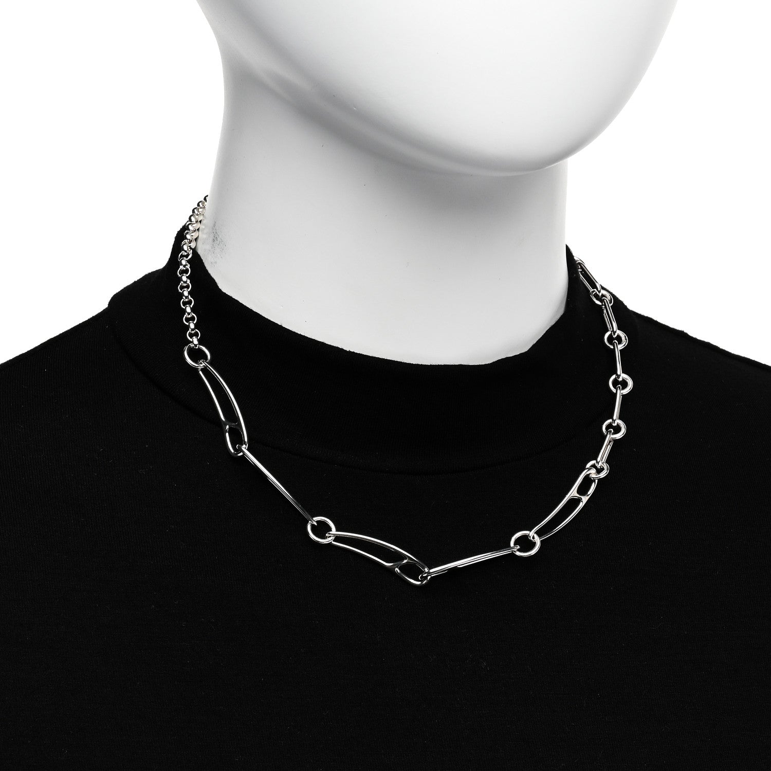 Hermes Sterling Silver Chaine d'Ancre Punk Necklace ST 2 of 4