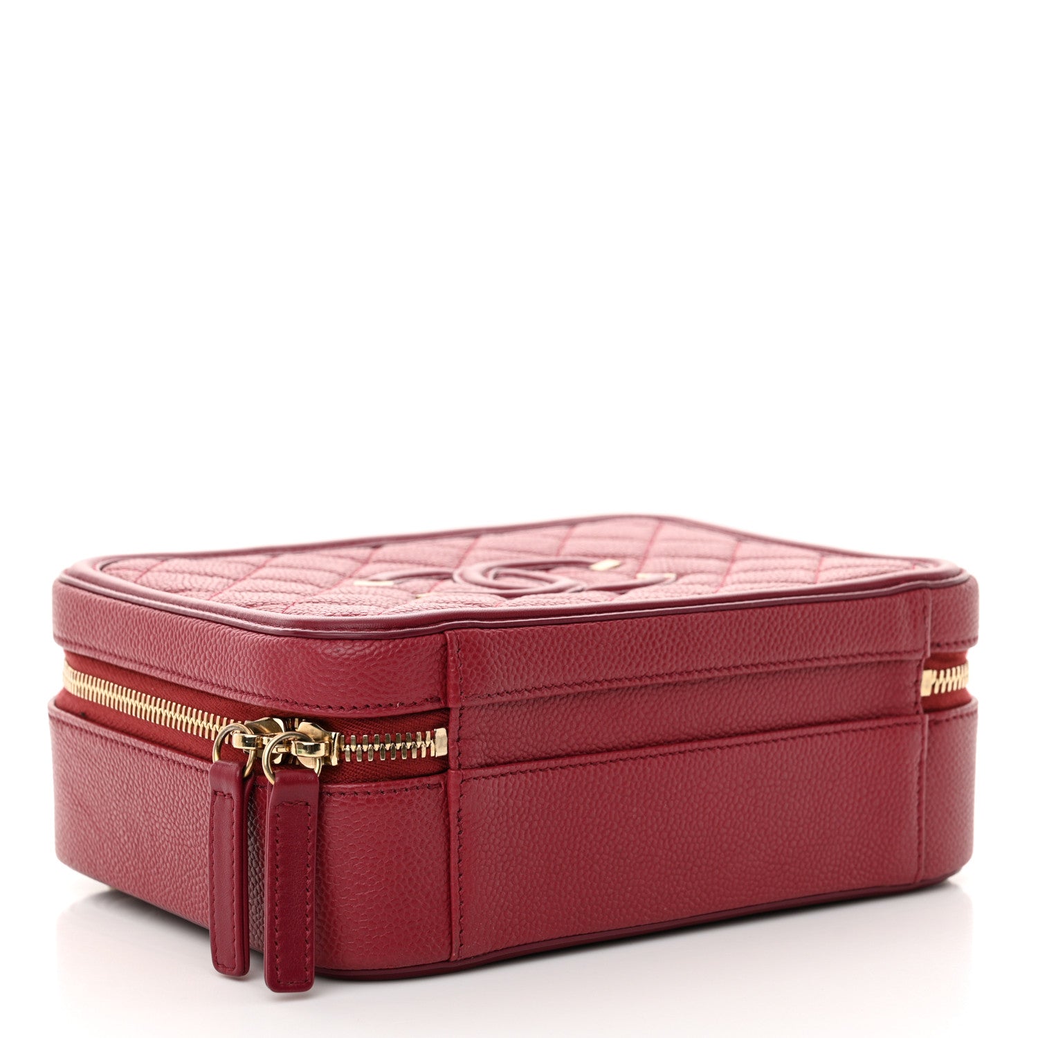 Chanel Caviar Quilted Medium CC Filigree Vanity Case Red 4 of 11