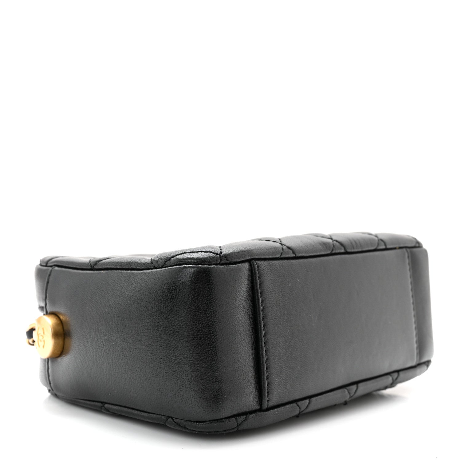 Chanel Lambskin Quilted CC Pearl Crush Camera Case Black 4 of 10