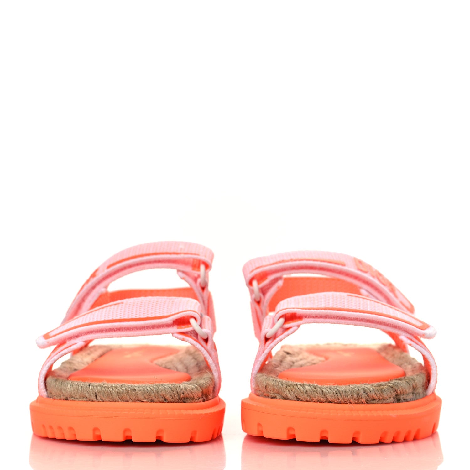 Christian Dior Technical Knit Jute Dioract 10mm Sandals 37 White Orange 2 of 8
