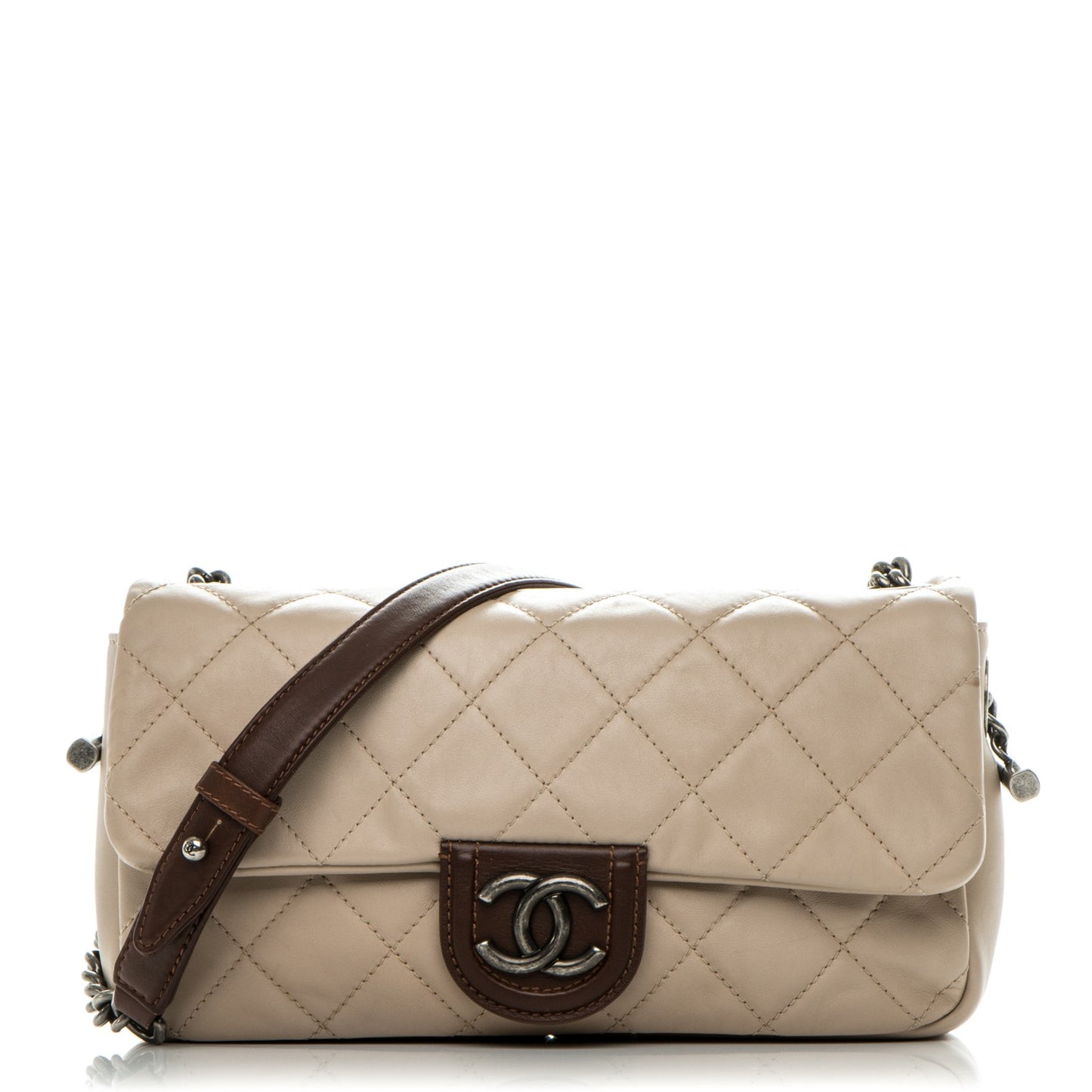 Calfskin Country Chic Flap Ecru Brown