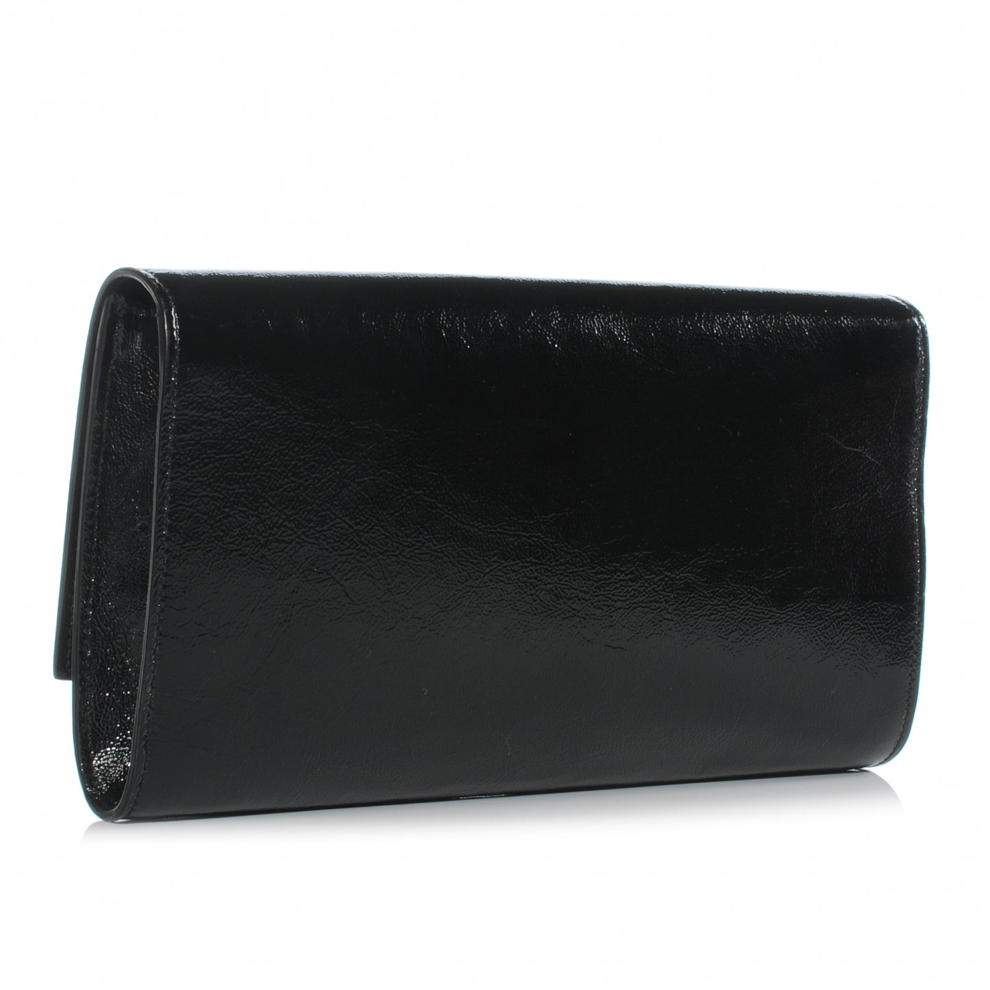 Textured Patent Monogram Large Belle De Jour Clutch Black