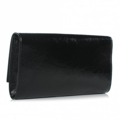 Saint Laurent Textured Patent Monogram Large Belle De Jour Clutch Black 3 of 7