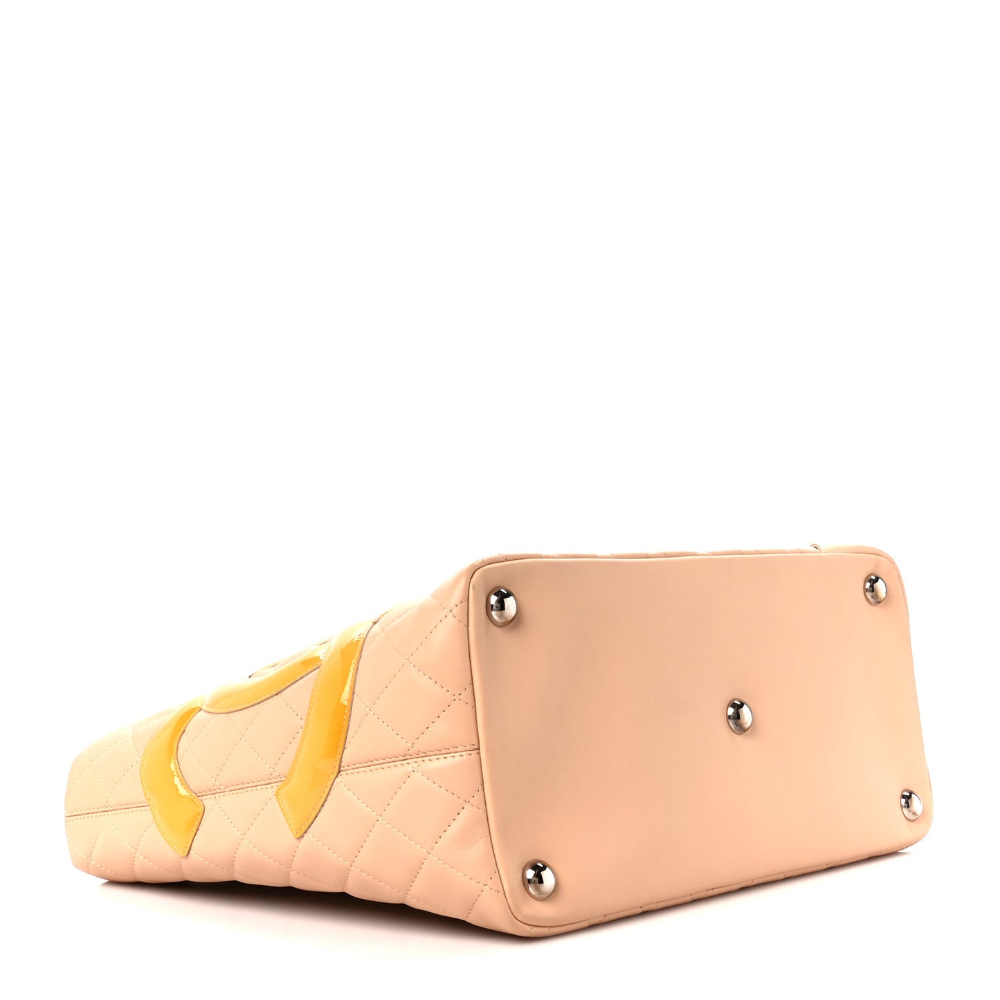 Calfskin Quilted Large Cambon Tote Beige