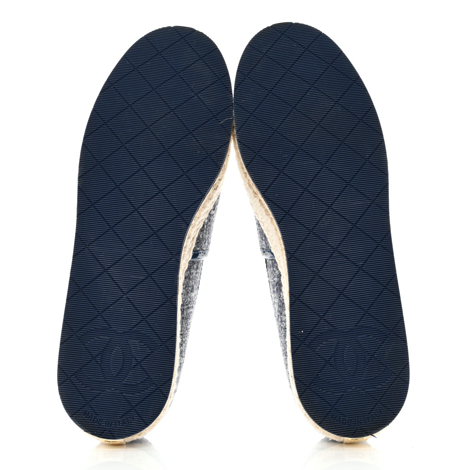 Chanel Fabric Patent Calfskin CC Espadrilles 39 Blue 5 of 8