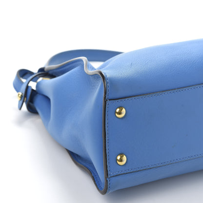 Fendi Vitello Seta Medium Peekaboo Iconic Satchel Blue Royal 5 of 11