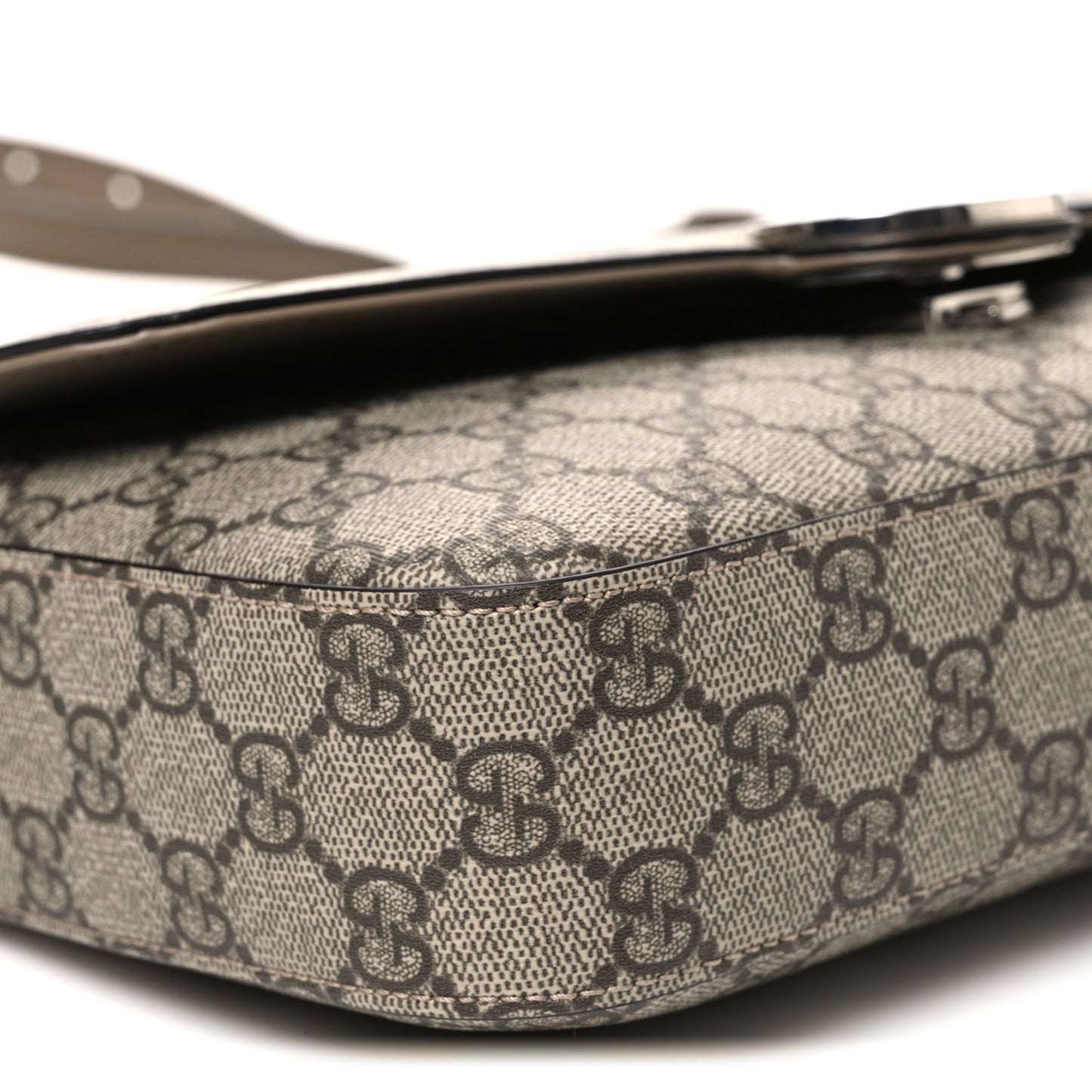 GG Supreme Monogram Petite GG Top Handle Shoulder Bag Beige Ebony