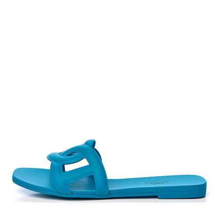 Hermes Rubber Aloha Sandals 38 Bleu Vif 1 of 7