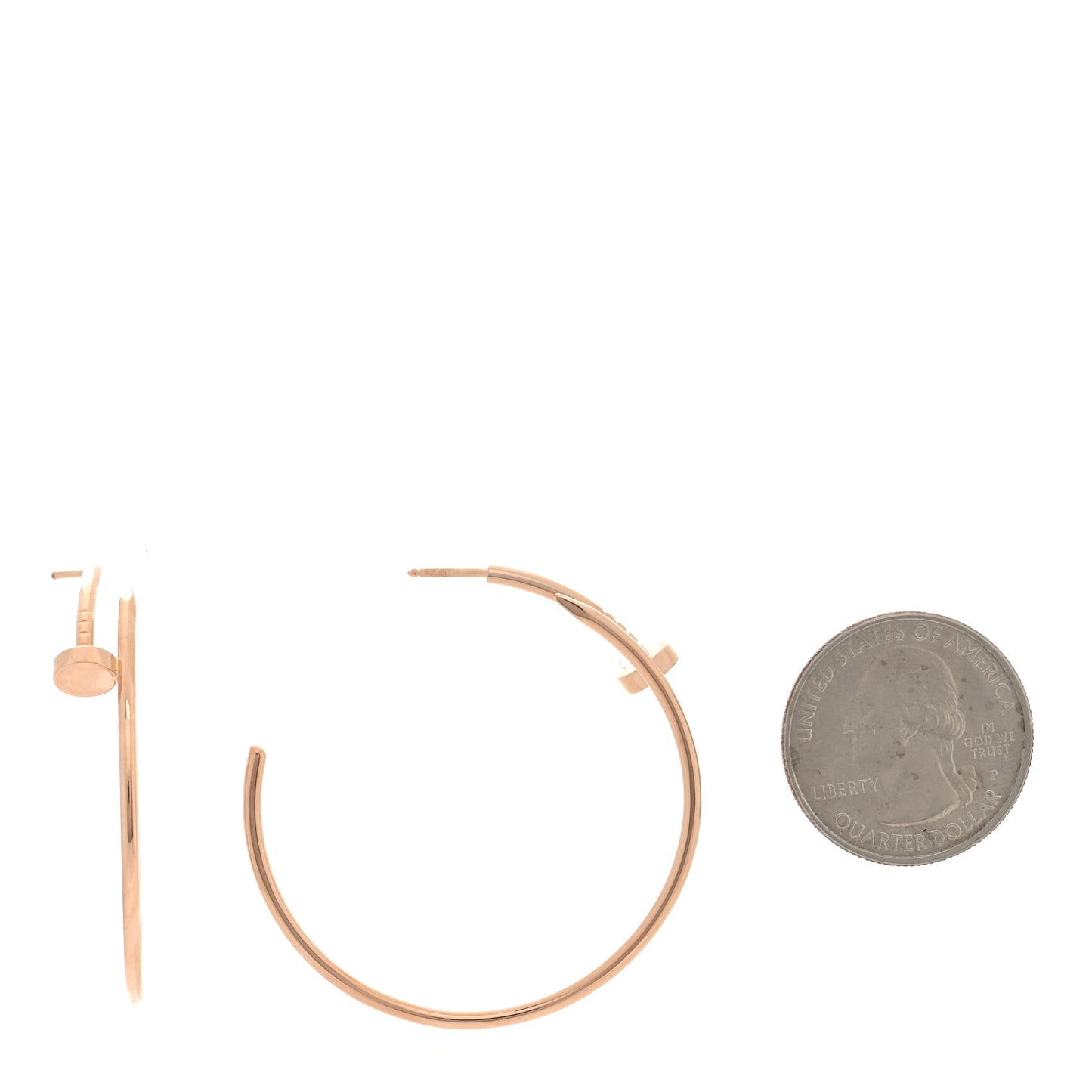 18K Pink Gold Large Juste Un Clou Hoop Earrings