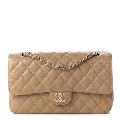 Chanel Caviar Quilted Medium Double Flap Beige 1 of 11