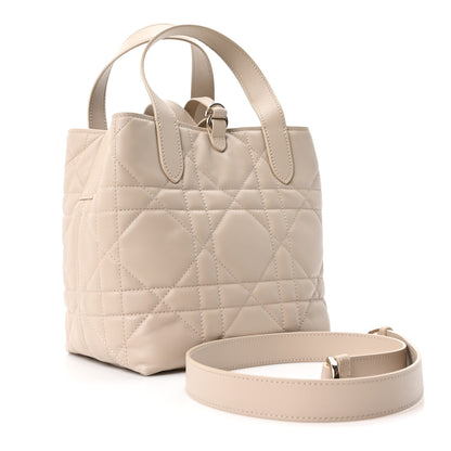 Christian Dior Calfskin Macrocannage Small Toujours Vertical Tote Powder Beige 2 of 10