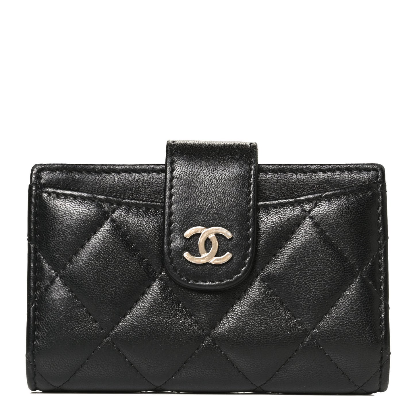 Lambskin Quilted Small Classic Wallet Black