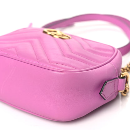 Gucci Calfskin Matelasse Mini GG Marmont Chain Shoulder Bag Candy Mousse 10 of 11
