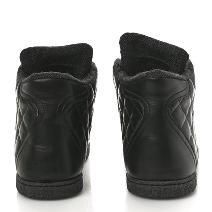 Chanel Lambskin Quilted High Top Sneakers 36.5 Black 5 of 13