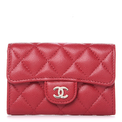 Chanel Caviar Quilted Flap Card Holder Pink 1 of 9