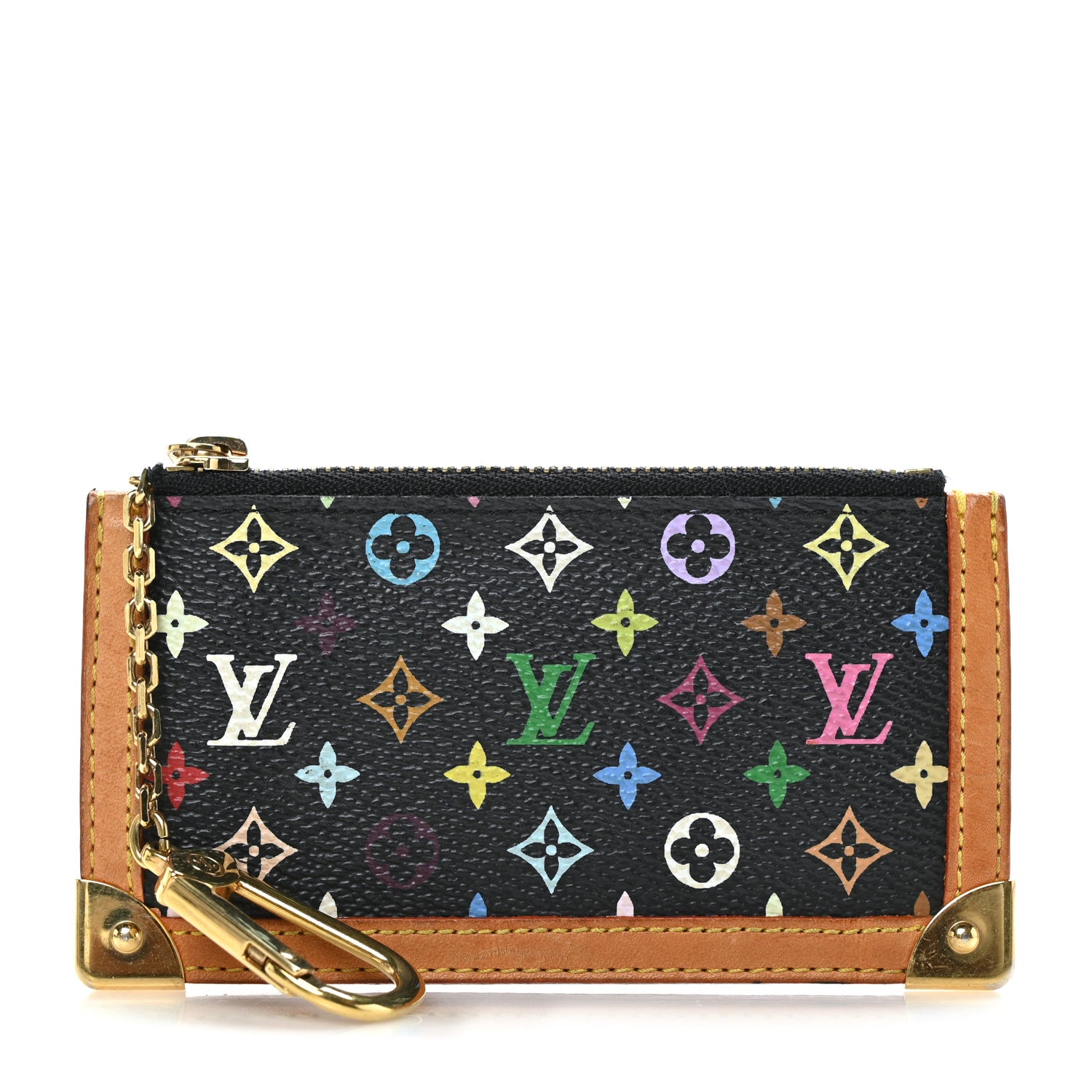 Louis Vuitton Monogram Multicolor Key Pouch Black 1 of 6