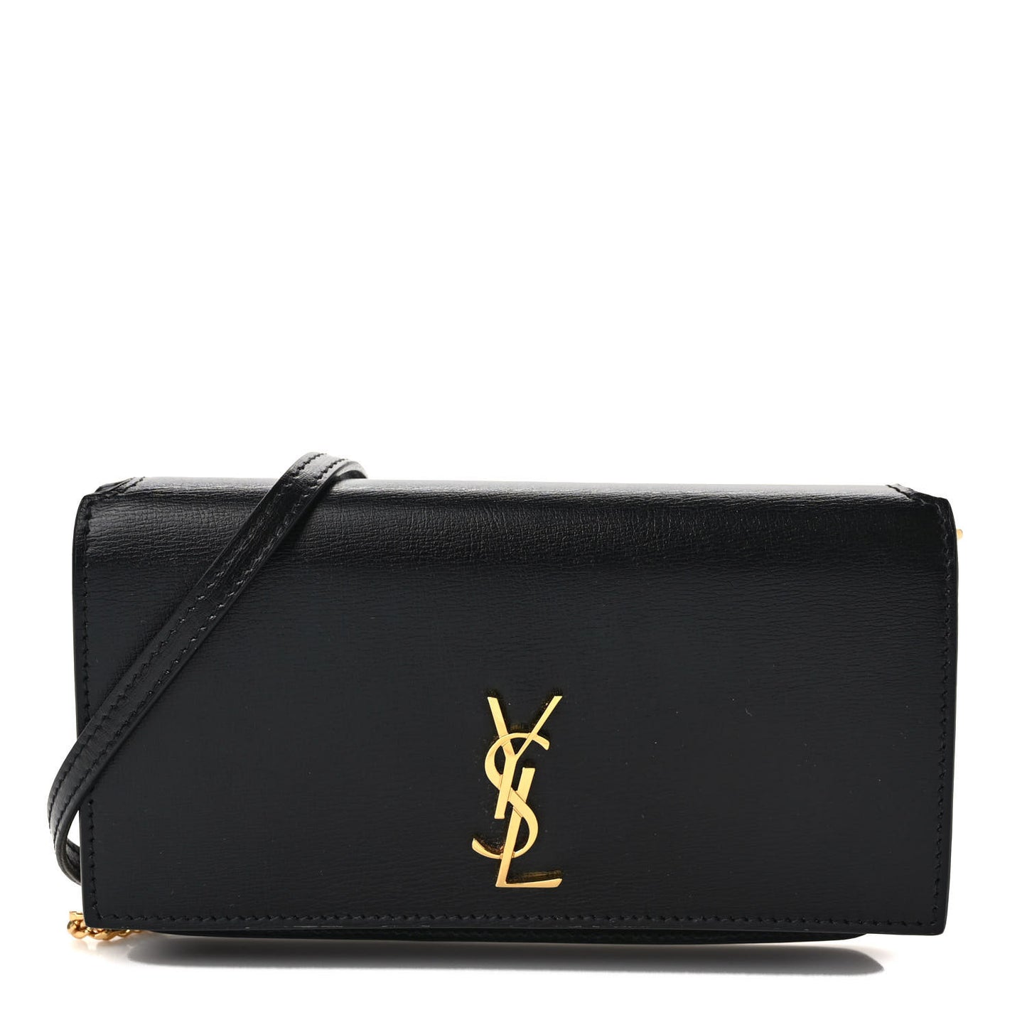 Smooth Calfskin Monogram Phone Holder Crossbody Black