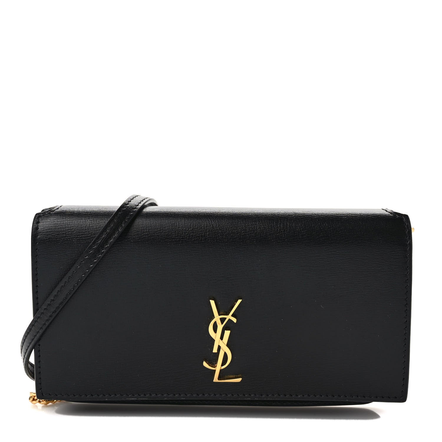 Saint Laurent Smooth Calfskin Monogram Phone Holder Crossbody Black 1 of 9