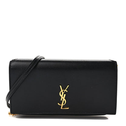Saint Laurent Smooth Calfskin Monogram Phone Holder Crossbody Black 1 of 9