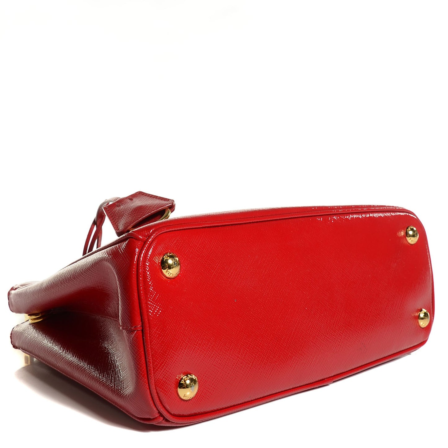 Saffiano Vernice Mini Double Zip Tote Rosso