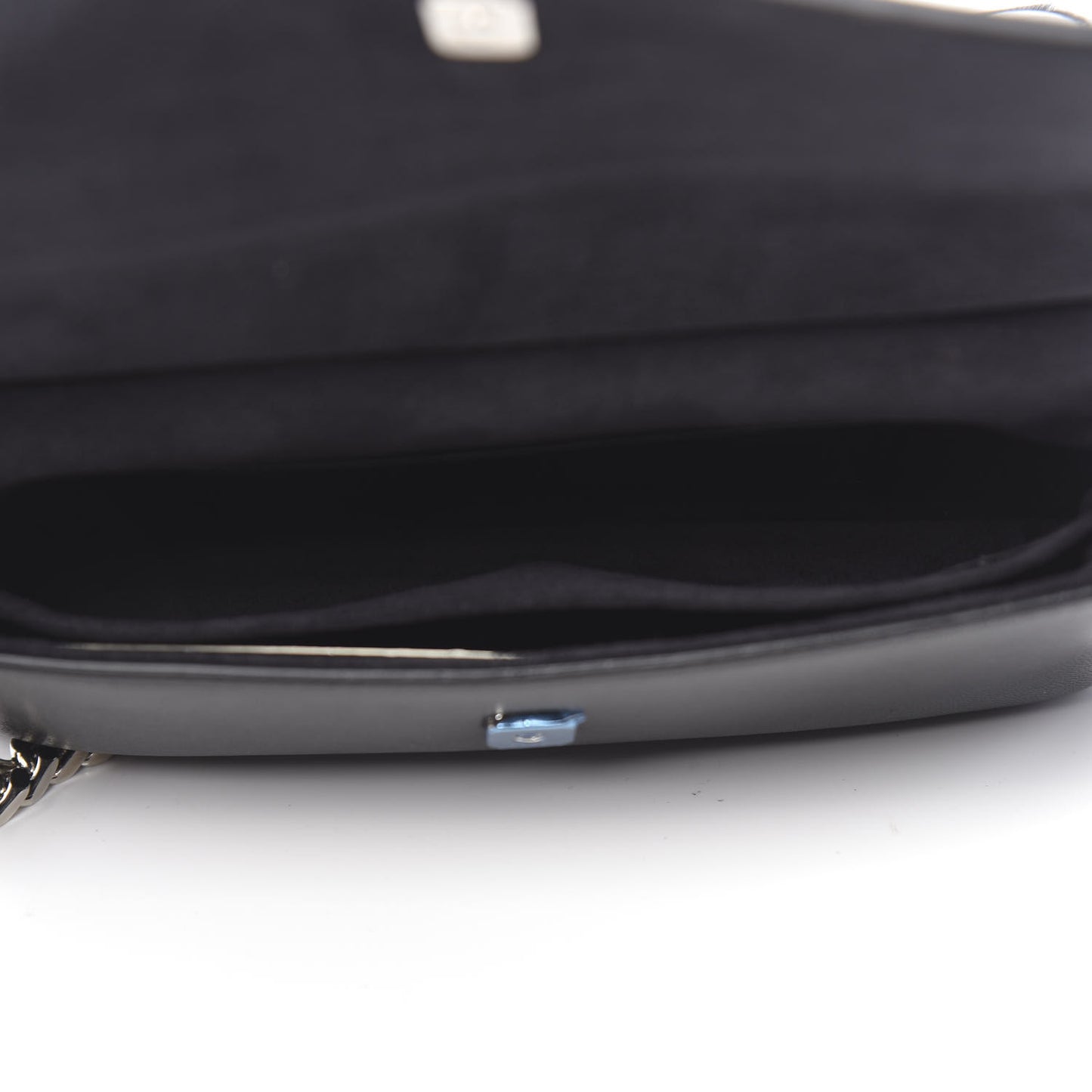 Shiny Nappa Trapuntata Micro Double Baguette Black